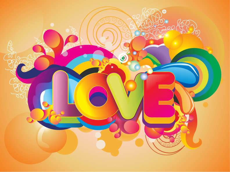 free vector Colorful Love Background Vector Art